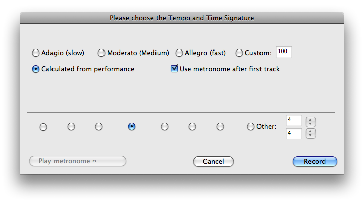 AudioScore Settings